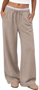 Trendy Queen Womens Wide Leg Sweatpant Lounge Pants CoffeeGrey M