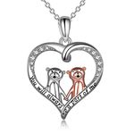 YAFEINI Otter Gifts for Women 925 Sterling Silver Sea Otter Necklace Cute Animal Pendant for Mom Sister Jewelry Gift