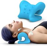 SWAURSAHA Neck Relaxer Stretcher - Neck Shoulder Pain Relief Device for Neck & Shoulder Pain, Ergonomic Cervical Traction Pillow, Cervical Spine Alignment Acupressure Chiropractic - Blue