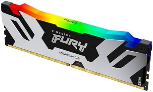 Kingston Technology Fury Renegade RGB 32GB (2x16GB) 6400MT/s DDR5 CL32 DIMM Desktop Memory (Kit of 2) | Intel XMP 3.0 | Overclocking Stability | KF564C32RSAK2-32, Black and Silver