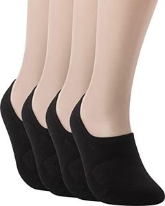 Pro Mountain No Show Socks - Athletic Cushion Cotton Sports Footies For Men (L(US Men Shoe Size 8.5~10.5, size11), Black 4 pairs Pack L size)