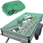 Polyethylene Cargo Net Luggage Netting (hook x 15) Mesh Truck Pickup Boat Nets for Secure Loads Truck Bed Cargo Net Trailer Net Cover Safety Net (3x4m)