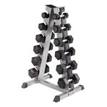 5-30lbs Premium PVC Dumbbell Set with 6-Pair Dumbbell Rack