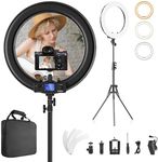 Ring Light,19inch LED Ring Light with Stand &LCD Display Adjustable Color Temperature 3000K-5800K, Makeup Light for YouTube Video Shooting, Portrait, Vlog, Selfie 【Upgraded Version】