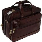 HYATT Leather Accessories 16 Inch Brown Leather Laptop Messenger & Shoulder Bags for Men Product Dimensions: L-16 x H- 12 x W- 6 Inch, Product Weight- 1.2 KG / 1200 GR (C-BROWN)