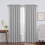 ECLIPSE Corinne Intricate Solid Blackout Curtains for Bedroom or Living Room, Single Panel, 42" x 63", Pale Grey