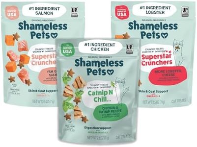 Shameless Pets Crunchy Cat Treats - Kitty Treats for Cats with Digestive Support, Natural Ingredients Kitten Treats with Real Ingredients, Healthy Flavored Feline Snacks - Variety Pack, 3-Pk