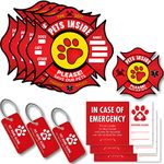 Vinyl Friend Pet Alert Stickers - FIRE Safety Alert and Rescue - Save Your Pets encase of Emergency or Danger Pets in Home for Windows, Doors Sign (Small, DISP) (10 Pack, Fireman Symbol)