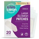 Livaclean 20 CT Large Hydrocolloid Strips - Hydrocolloid Bandages, Large Gunk Patches, Hydrocolloid Patch Large, Hydrocolloid Patches Large