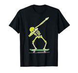 Skeleton Dabbing on Skateboard Funny for Skater Boys Skating T-Shirt