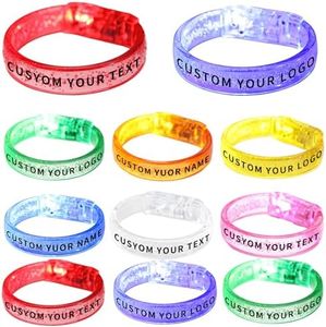 BONDUN Personalized Glow in the Dark Bracelets – Custom Logo Wristbands 1.5x20cm for Parties, Bars, Festivals, and Night Runs