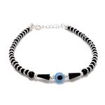 DHRUVS COLLECTION 925 Pure Silver Evil Eye Nazariya Bracelet with Crystals For Girls and Women