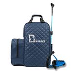 UNISTRENGH Professional Equestrian Bags Durable PU Leather Horse Riding Boots and Helmet Bag (Blue), Blue, Small, Classic