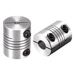 sourcing map 2PCS Motor Shaft 4mm to 8mm Helical Beam Coupler Coupling 20mm Dia 25mm Length