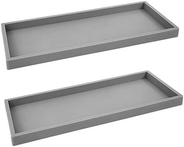 Spacewiser Countertop and Vanity Tray – 2 PC Large 11.7" Silicone Bathroom Counter Organizer, Dish Soap Sponge Holder Kitchen Sink Organizer, Flexible Bathroom Tray, Sink Caddy Toothbrush Soap Tray