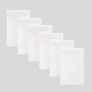 Solino Home White Linen Napkins Set of 6-100% Pure Linen Cloth Washable Dinner Napkins 20 x 20 Inch for 4th of July, Father's Day, Summer - Fete