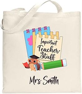 EnvyFone Personalised Important Teacher Stuff - School Gift Tote Bag Work Leaving Collage Nursery
