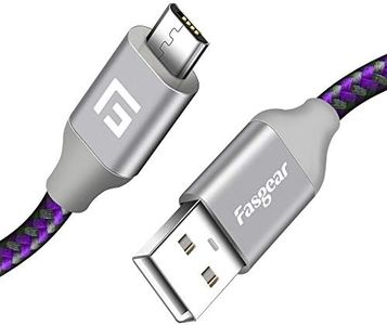 Fasgear Micro USB Cable Long, 10ft Quick Charge Micro USB to USB 2.0 Android Charger, Tangle-Free and High Speed Data Transfer Compatible for Kindle, Galaxy S7 Edge S6 S5, Nokia, PS4, Xbox One Controller, (3m, Purple)