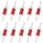 Pawfly 10 PCS Aquarium Check Valves for Common Air Pumps Red Plastic One-Way Non-Return Valves Pump Protectors for Standard 3/16 Inch Airline Tubing Fish Tank Accessories for Aeration Setup