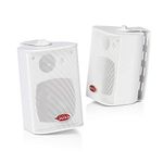 BOSS Audio Systems MR4.3W 200 Watt (Per Pair), 4.3 Inch, Full Range, 3 Way Weatherproof Marine Speakers (Sold in Pairs) White