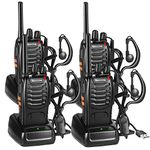 Walkie Talkies 16CH Rechargeable 2 Way Radio Long Range Portable Adult Walkie Talkie With LED Torch Original Earpieces for Outdoor Camping Field Survival and Hiking (4Pack)