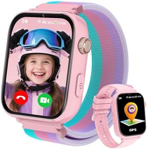 Montre Connectée Enfant 4G GPS - Smartwatch Téléphone Pour Fille Garçon avec SOS, Chat, Appel Vidéo, WiFi, Mode Classe, Réveil, Caméra, Jeux, Montre Intelligente Enfants Cadeau 4 à 12 Ans, Rose Pâle