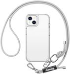 Birwiny Compatible with iPhone 14 Plus Case with Lanyard, Hands-Free Neck Crossbody Phone Case with Strap Adjustable Shockproof Drop Protection Phone Cover for iPhone 14 Plus 6.7" Clear