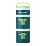 Whiskware Star Wars Stackable Snack Containers for Kids and Toddlers, 3 Stackable Snack Cups for School and Travel, The Child Little Bounty - Green/White/Teal