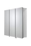 Croydex Loxley Tri-View, Recessed or Surface Mount, Hang 'n' Lock Easy Installation Medicine Cabinet, 30''W x 26''H, Aluminum