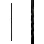 Iron Stair Balusters 1/2" Square x 44" Long, Single Twist, Hollow, Black Powder Coated - 30pcs - (Satin Black) - DH-02