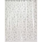 Carnation SCV-AL/03 Autumn Leaves Vinyl Shower Curtain in Silver,