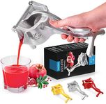 Zulay Fruit Manual Juicer- Heavy Duty Juice Press Squeezer with Detachable Lever & Removable Strainer - Fruit Press & Hand Juicer For Pomegranates, Lemons, Oranges, and More (Silver)