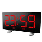 DollaTek Polyphonic Double Alarm Clock LED Large Screen Display Electronic Clock - red word