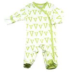 Babysoy Alphabet Letter Modern Footie - green - 0-3 Months