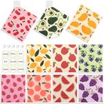 10 Pack Swedish Dishcloths for Kitchen- Reusable Paper Towels Washable Swedish Cloths Fruit Prints Dish Wipes with Adhesive Clips- Super Absorbent Fast Drying Kitchen Sponge for Cleaning Dishes Pots