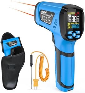 MESTEK Infrared Thermometer Temperature Gun, -40℉ to 2192℉ Dual Laser High Temp Thermometer with LCD Color Display, Non-Contact Industrial Pyrometer 50:1 Distance Ratio, Adjustable Emissivity