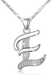 AEONSLOVE E Initial Necklace for Women Sterling Silver E Necklaces Letter Pnedants Monogram Necklace Initial Charm with CZ Cadena de Plata 925 Para Mujer Birthday Gifts for Daughter Mother Teen Wife