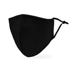 Weddingstar 3-Ply Adult Washable Cloth Face Mask Reusable and Adjustable with Filter Pocket - Black