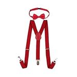 Trimming Shop Kids Braces Bow Tie Set, Children's Adjustable Fully Elasticated Clip - On Y Shape Suspender with Bow Tie, Clothing Accessory for Boys & Girls, 25mm Wide