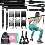 Pilates Bar Kit with Resistance Bands, Multifunctional Pilates Bar for Women & Men with Heavy-Duty Metal Adjustment Buckle, Pilates Home Equipment for Full BodyWorkouts