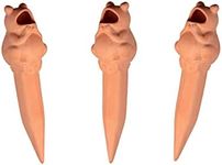 Terracotta Plant Self Watering Spikes - Set of 3 Terracotta Self Watering Bulbs, Self Watering Stakes, Self Watering Globes for Pot Plants (Frogs Plain, Large)