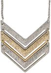 SPUNKYsoul Chevron Necklace (Silver Chain Mixed Medal)