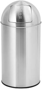 GarveeHome 18.5 Gallon/70 Liter Trash Can, Garbage Can with Push Lid, Heavy Duty Stainless Steel Waste Bin with Removable Inner Bucket, Outdoor Trash Bin for Commercial Use