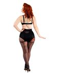 Pamela Mann Seamed Tights Jive Sexy Vintage Retro Hosiery Sheer 50s Pin-up Pinup, Black, UK 20-24