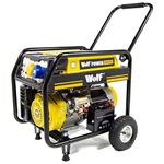 7500w Portable Generator Petrol 7.5kW 9.4KVA Electric Start 4-Stroke 17HP 'Wolf WPB9510ES' with 1 x 230V 32Amp & 1 x 110V 32Amp Socket Outlet & 12V Charger - 2 Years Warranty