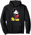 Disney Mickey Mouse Classic Pose V-Neck Pullover Hoodie,Long Sleeve