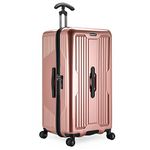 Traveler's Choice Ultimax Hardside Luggage Polycarbonate Trunk Spinner Suitcase, Rose Pink, 30" Trunk Luggage, Ultimax Hardside Luggage Polycarbonate Trunk Spinner Suitcase