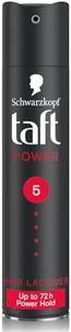 Schwarzkopf Taft Power Hair Lacquer, Caffeine Power Formula for 72 hour hold, Hold 5 with no stickiness