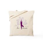 CafePress Yoga Tree Just Breathe Tote Natural Canvas Tote Bag, Cloth Shopping Bag