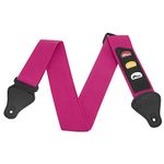 TIGER STP4-PK Guitar Strap with Plectrum Holders - Pink